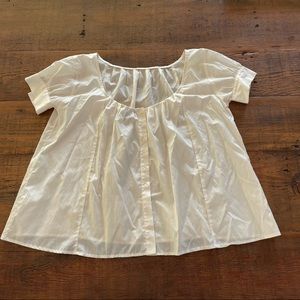 MANILA GRACE alight cream peasant blouse.